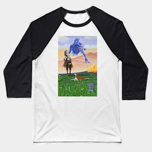 Razor with Wolf Spirit Handpainted Baseball T-Shirt